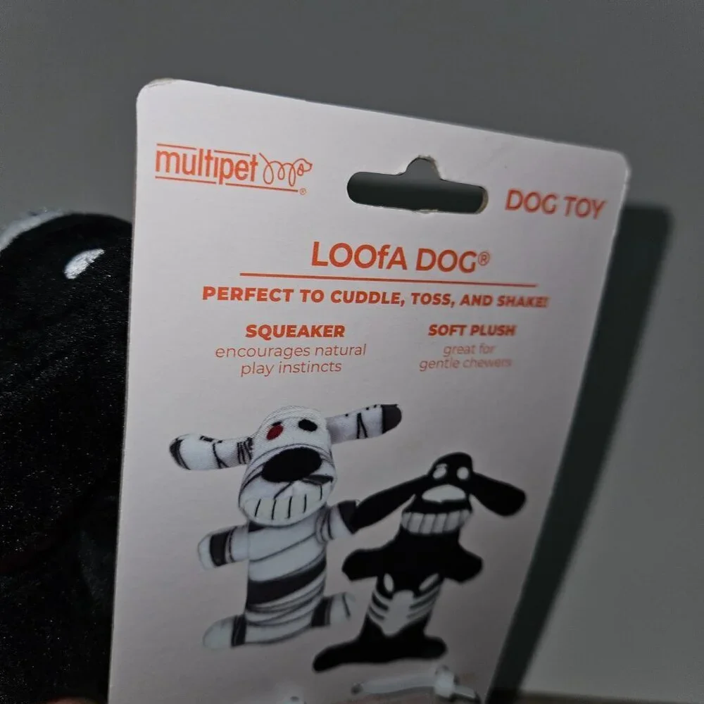 NEW 2 Multipet Squeaky Plush Dog Toy Lot Mummy Skeleton Halloween Small 6